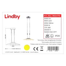 Lindby - Suspension filaire à intensité variable AMIDALA LED/36W/230V