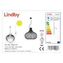 Lindby - Suspension filaire FRANCES 1xE27/60W/230V