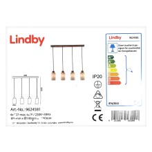 Lindby - Suspension filaire NICUS 4xE27/60W/230V
