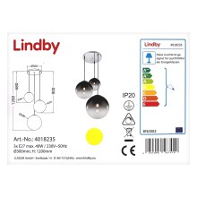 Lindby - Suspension filaire ROBYN 3xE27/40W/230V