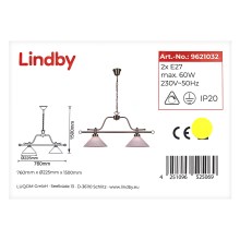 Lindby - Suspension sur chaîne OTIS 2xE27/60W/230V