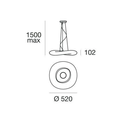 Linea Light 8005 - Dimbare LED hanglamp aan een koord MR. MAGOO LED/23W/230V diameter 52 cm