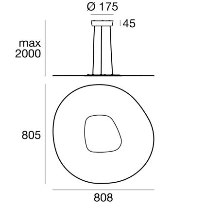 Linea Light 90349 - LED Hanglamp aan een koord ANTIGUA LED/46W/230V 80,8 cm CRI 90 wit