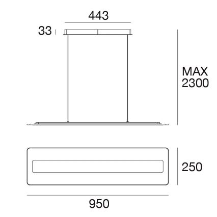 Linea Luminaire 8936 - Suspension filaire LED ANTILE LED/45W/230V CRI 90 blanc