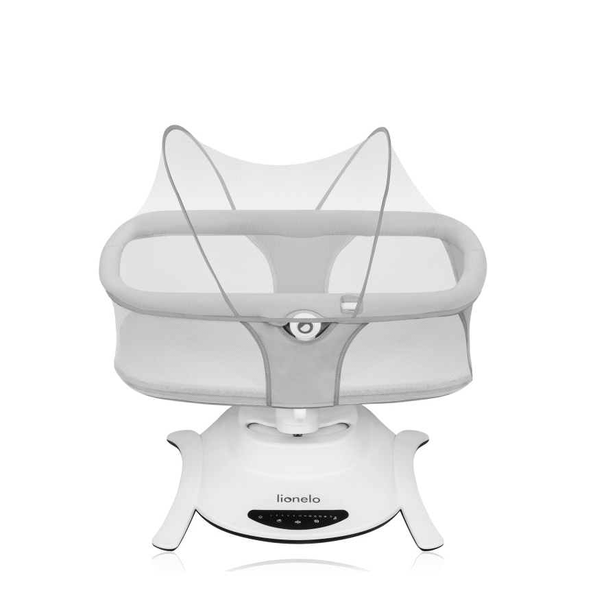 Lionelo - Babyschommel met melodie 2-in-1 BELLA 4xAA Betongrijs + afstandsbediening
