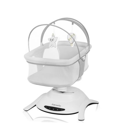 Lionelo - Babyschommel met melodie 2-in-1 BELLA 4xAA Betongrijs + afstandsbediening