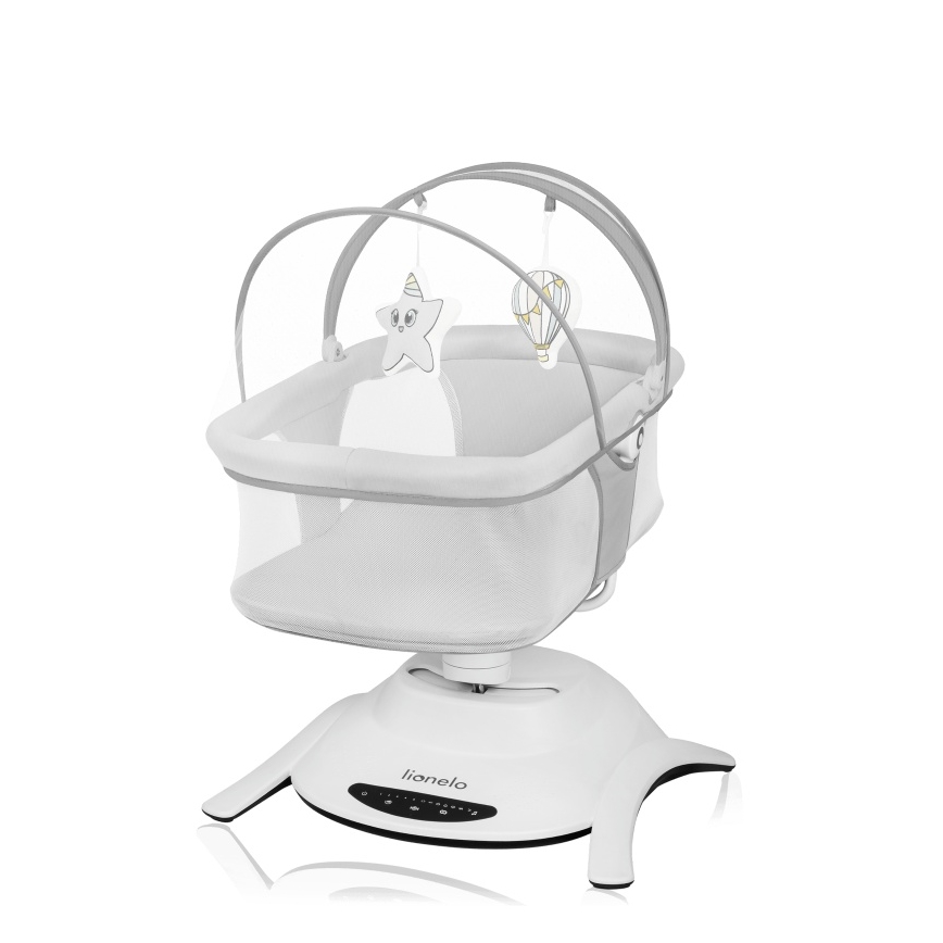Lionelo - Babyschommel met melodie 2-in-1 BELLA 4xAA Betongrijs + afstandsbediening