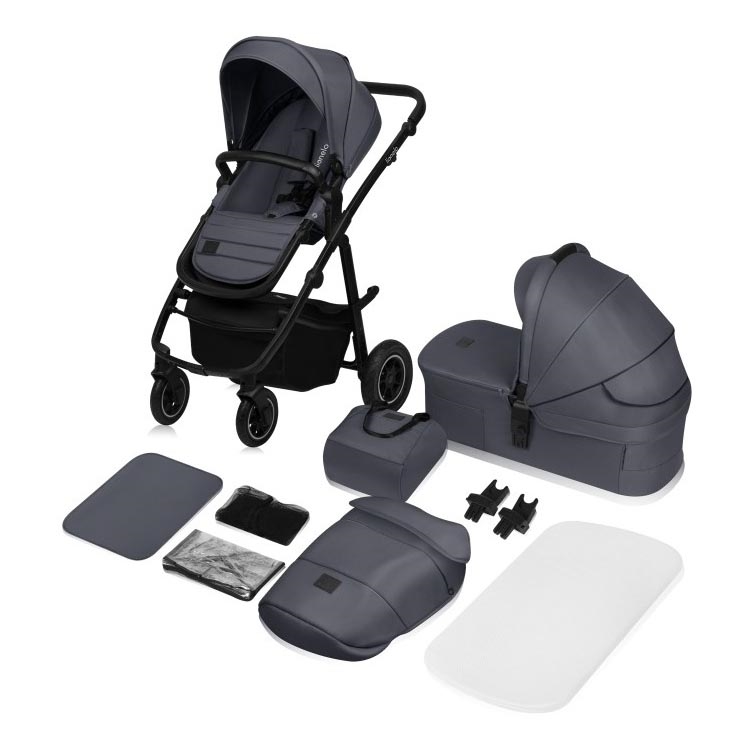 Lionelo - 2-in-1 combi-kinderwagen AMBER PLUS Grijs Grafiet