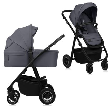 Lionelo - 2-in-1 combi-kinderwagen AMBER PLUS Grijs Grafiet