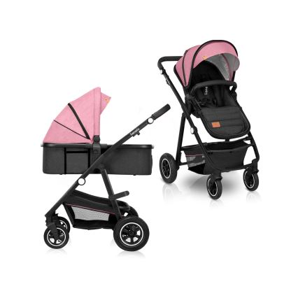 Lionelo - 2-in-1 combi-kinderwagen AMBER Roze Roos