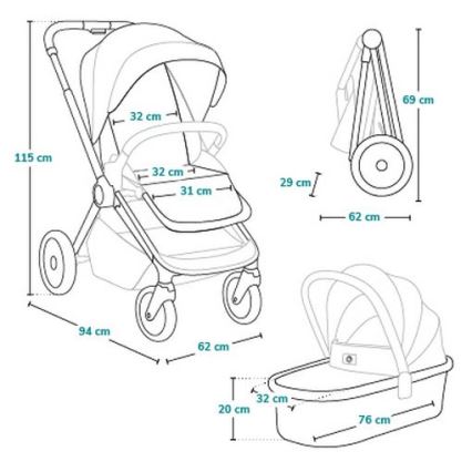 Lionelo - 2-in-1 combi-kinderwagen LAYLA Black Onyx