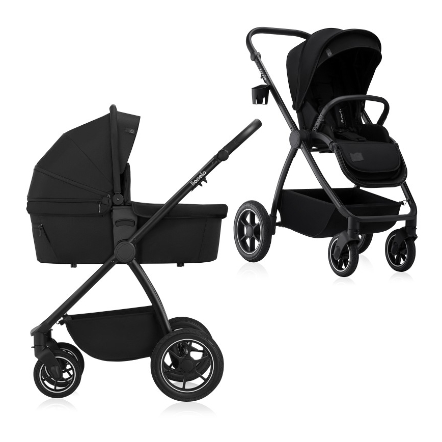 Lionelo - 2-in-1 combinatiekinderwagen MERIL Black Onyx