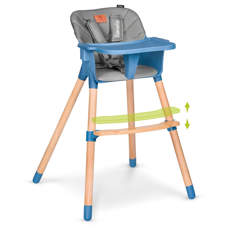 Lionelo - 2-in-1 kinder-eethoogstoel KOEN Blue Sky