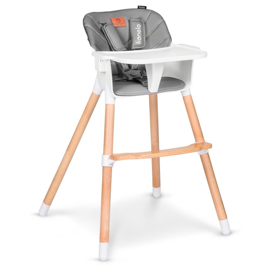 Lionelo - 2-in-1 kinder-eetstoel KOEN Grey Stone