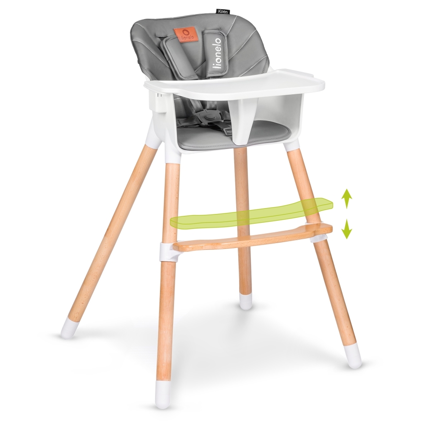 Lionelo - 2-in-1 kinder-eetstoel KOEN Grey Stone