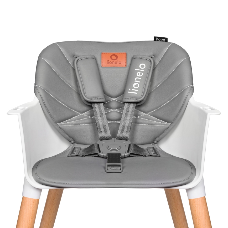 Lionelo - 2-in-1 kinder-eetstoel KOEN Grey Stone