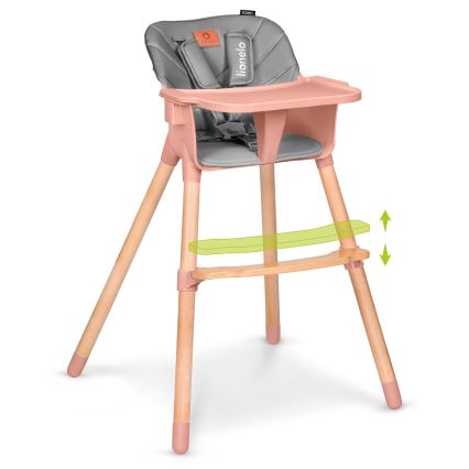 Lionelo - 2-in-1 kinder-eetstoel KOEN Roze