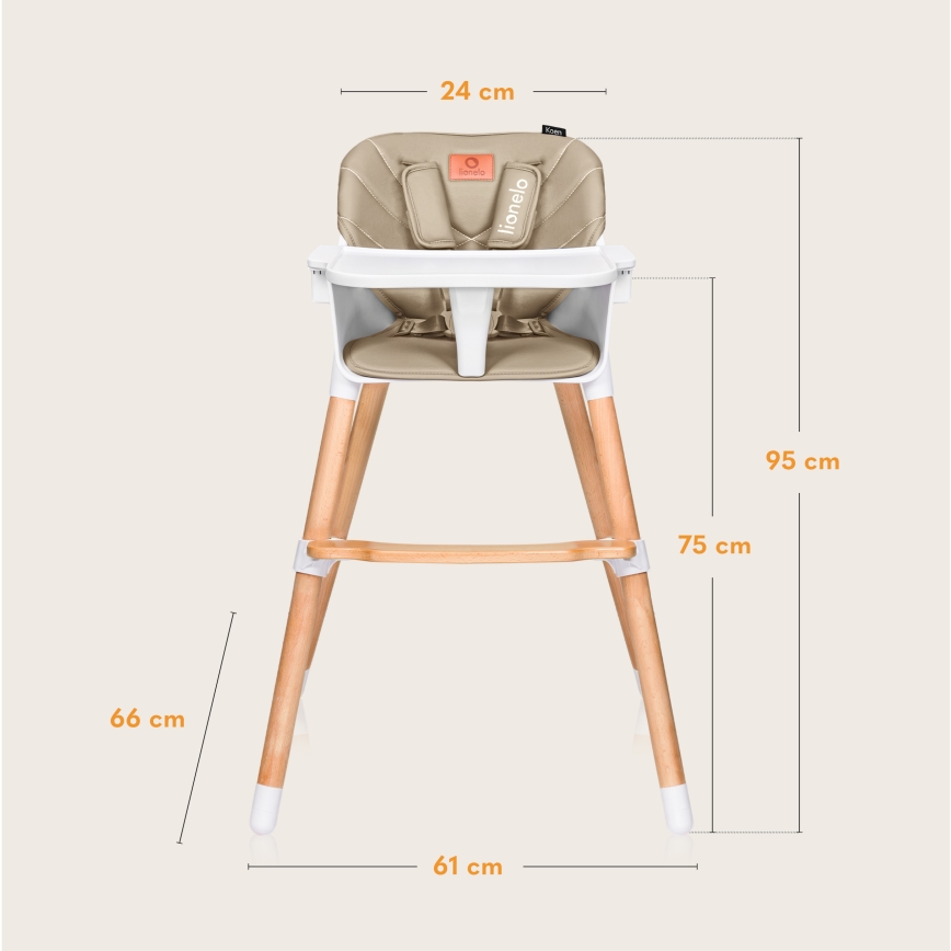 Lionelo - 2-in-1 kinderstoel KOEN Beige Sand