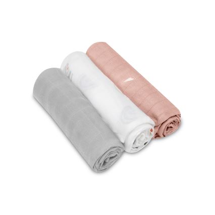 Lionelo - 3-delige set bamboe hydrofiele doeken 70x70 cm Rainbow