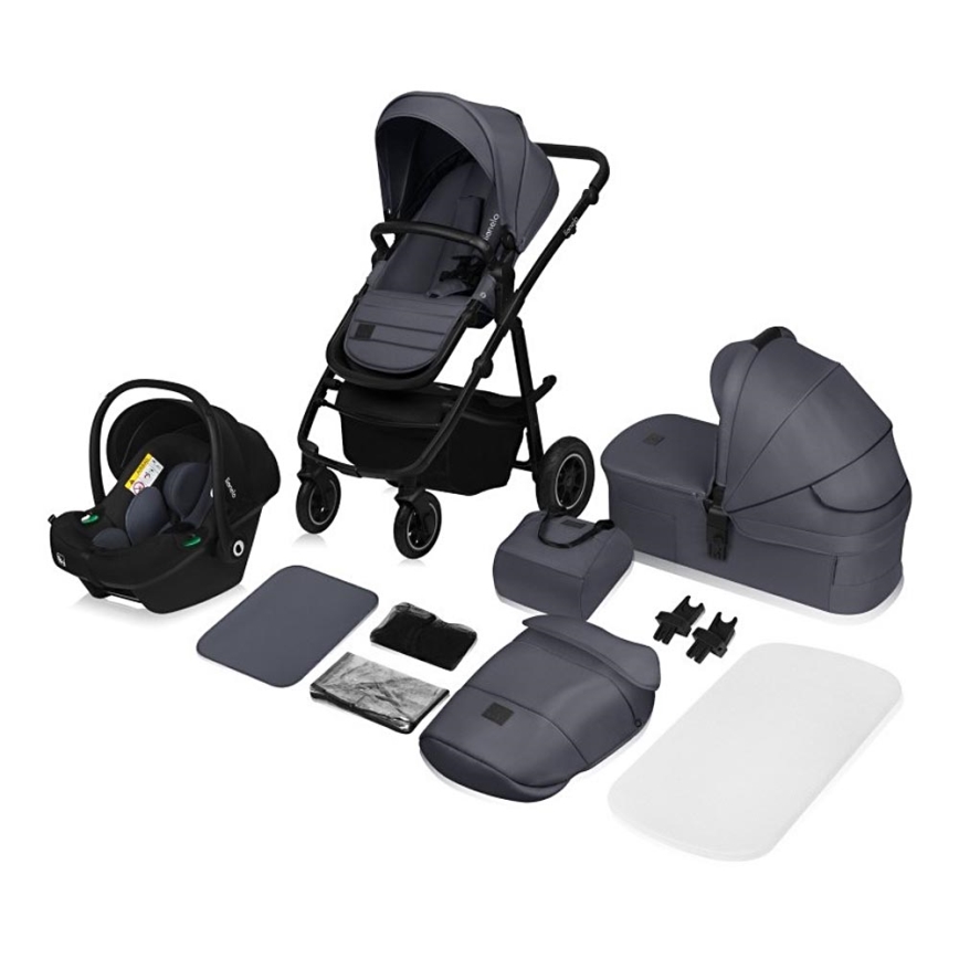 Lionelo - 3-in-1 combi-kinderwagen AMBER PLUS grijs Graphite