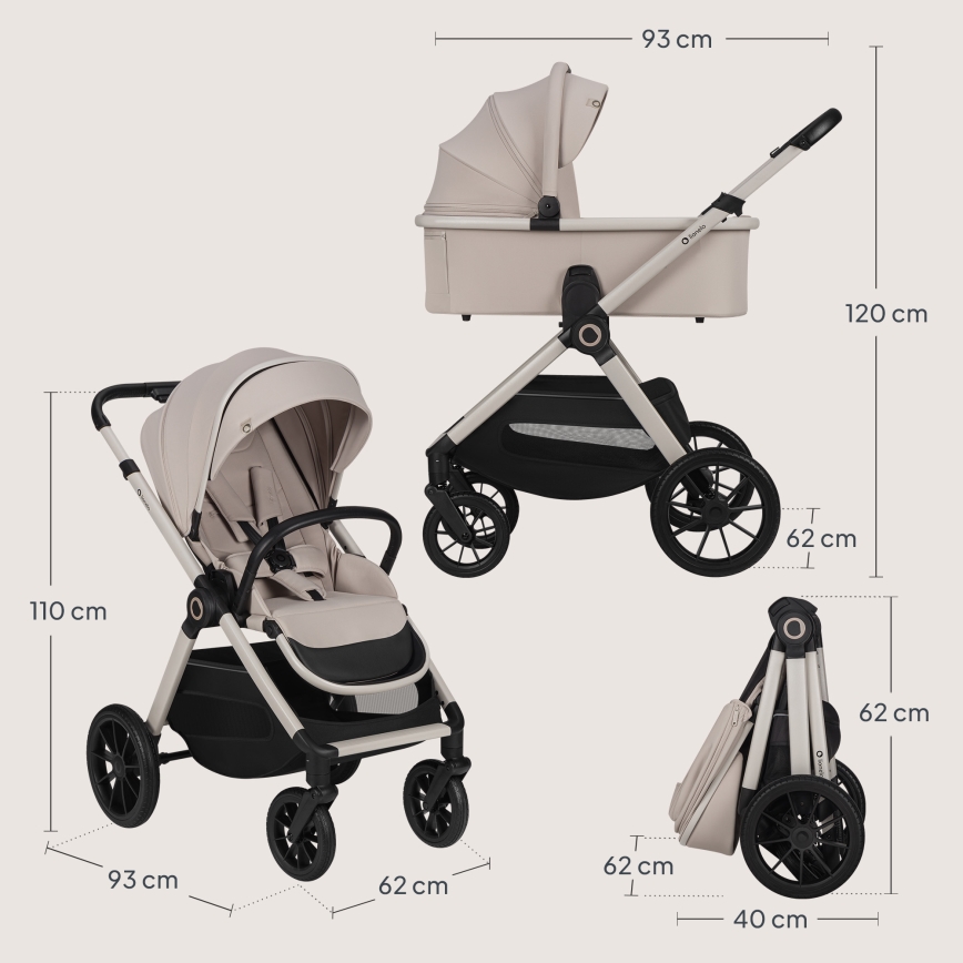 Lionelo - 3-in-1 combi-kinderwagen LAYLA Beige Sand