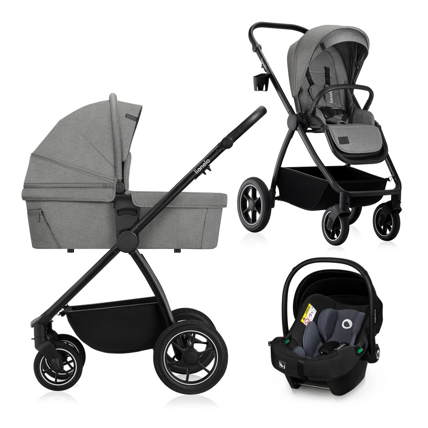 Lionelo - 3-in-1 combi-kinderwagen MERIL Grijs Stone