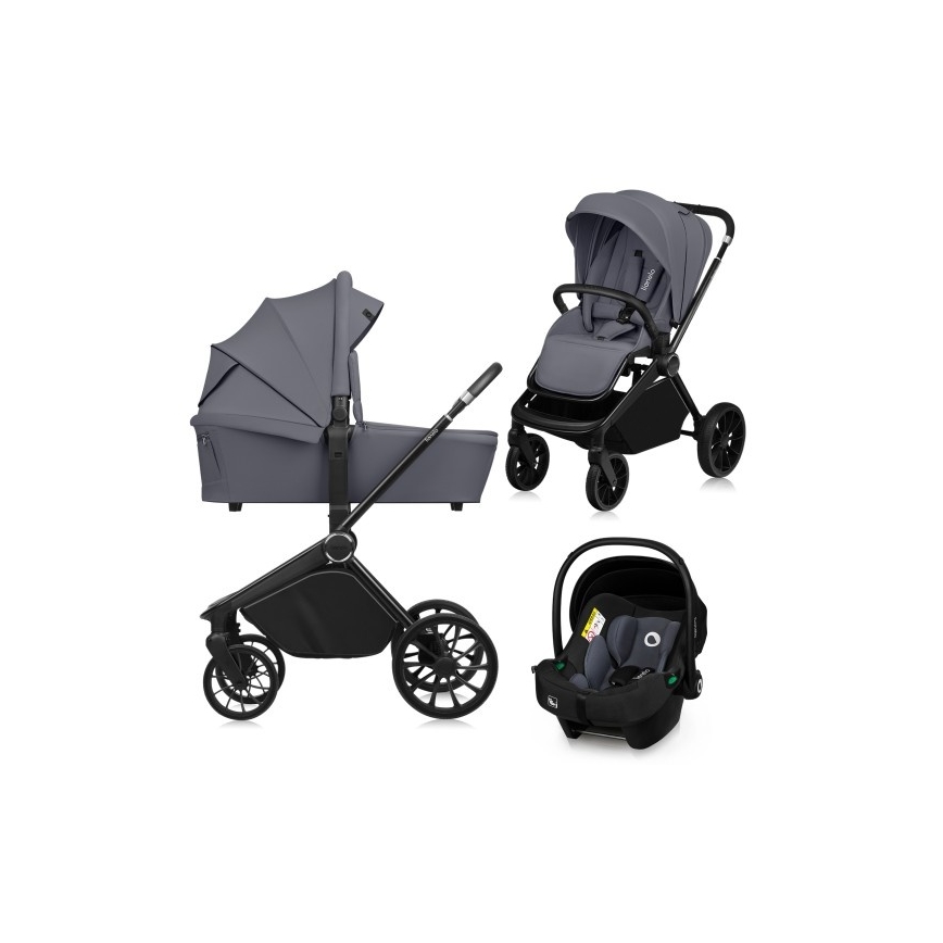 Lionelo - 3-in-1 combi-kinderwagen MIKA PLUS Grey Stone