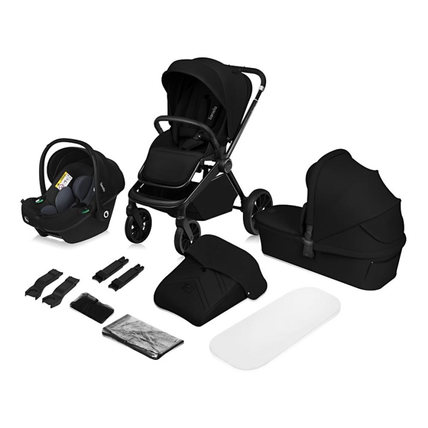 Lionelo - 3-in-1 combi-kinderwagen MIKA PLUS Zwart Onyx
