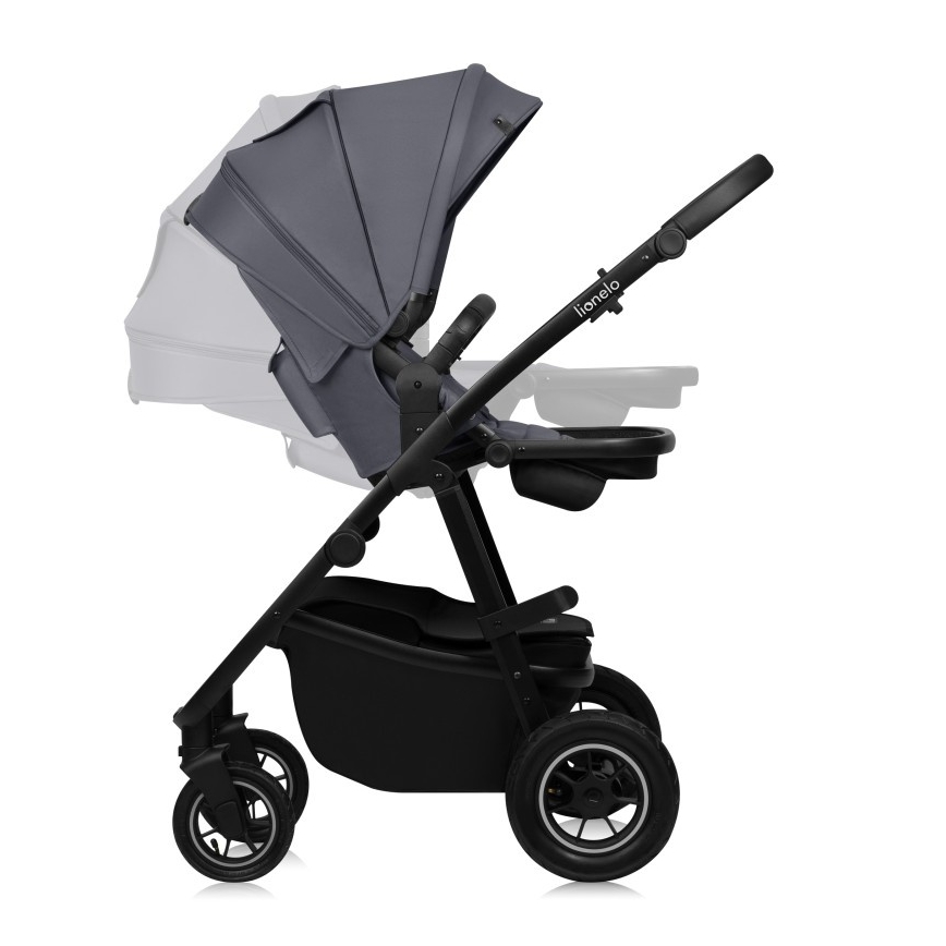 Lionelo - 3-in-1 combinatiekinderwagen AMBER PLUS Grijs Grafiet