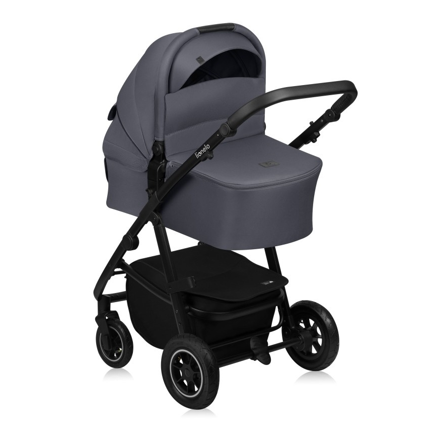 Lionelo - 3-in-1 combinatiekinderwagen AMBER PLUS Grijs Grafiet