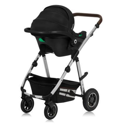 Lionelo - 3-in-1 combinatiekinderwagen AMBER Zwart/Zilver
