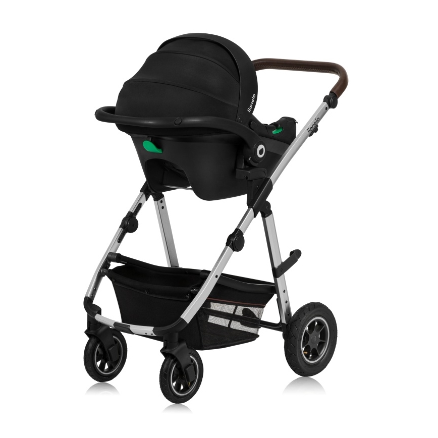 Lionelo - 3-in-1 combinatiekinderwagen AMBER Zwart/Zilver