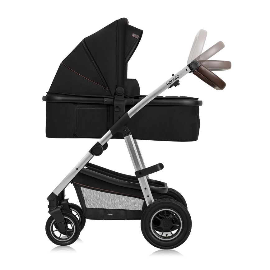 Lionelo - 3-in-1 combinatiekinderwagen AMBER Zwart/Zilver