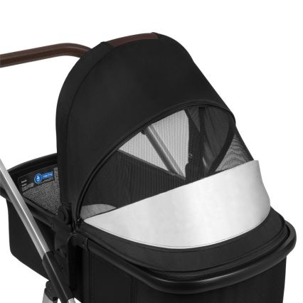 Lionelo - 3-in-1 combinatiekinderwagen AMBER Zwart/Zilver