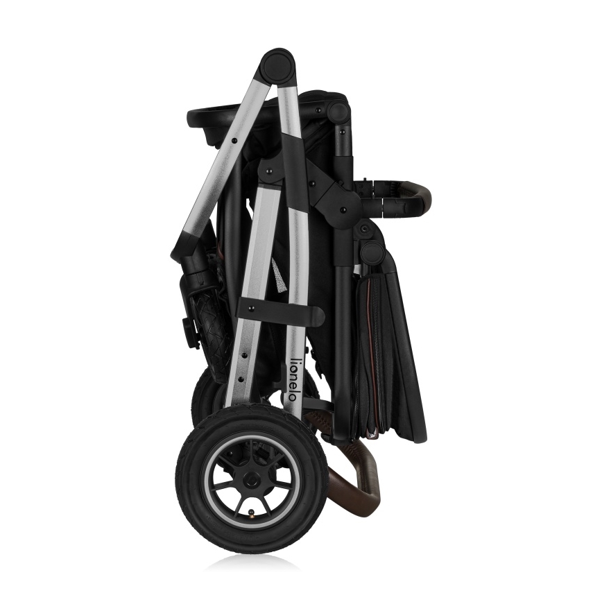 Lionelo - 3-in-1 combinatiekinderwagen AMBER Zwart/Zilver