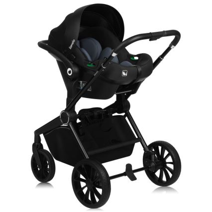 Lionelo - 3-in-1 combinatiekinderwagen MIKA PLUS Zwart Onyx