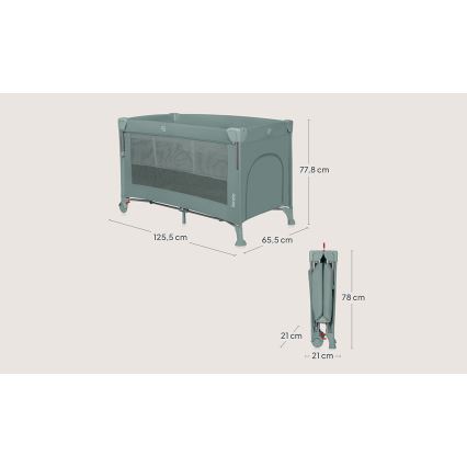 Lionelo - 3-in-1 reisbed ELLEN Saliegroen