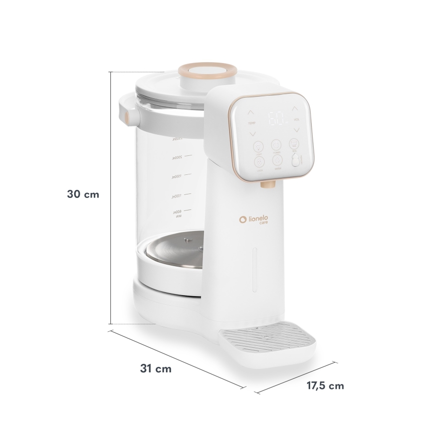 Lionelo - Appareil de préparation du lait infantile BABYPRESTO 2.0 1200W/230V blanc