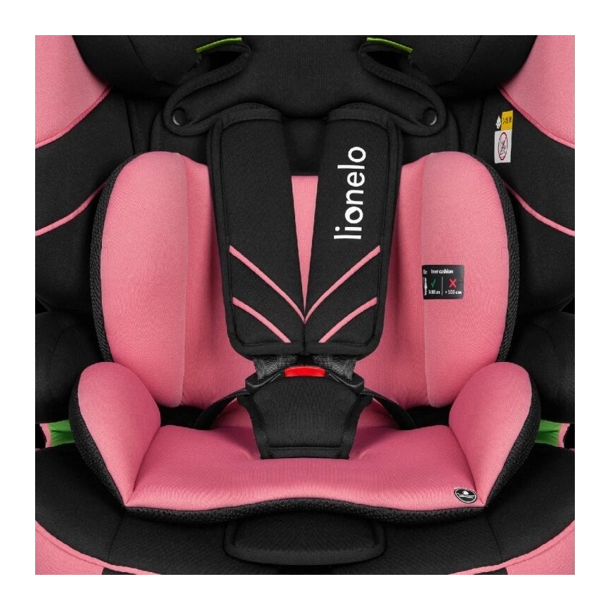 Lionelo - Autostoel LEVI ONE i-Maat 76-150 cm zwart/roze