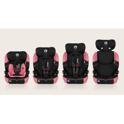 Lionelo - Autostoel LEVI ONE i-Maat 76-150 cm zwart/roze