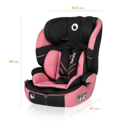 Lionelo - Autostoel LEVI ONE i-Maat 76-150 cm zwart/roze