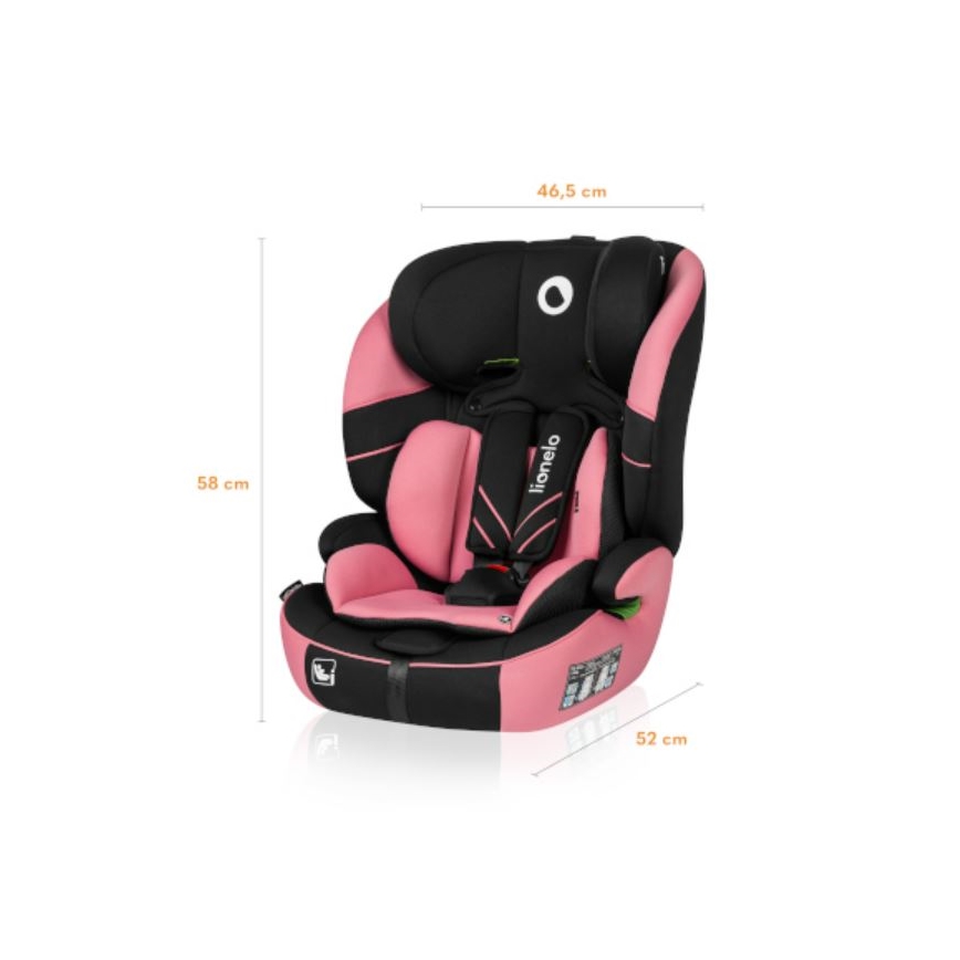 Lionelo - Autostoel LEVI ONE i-Maat 76-150 cm zwart/roze