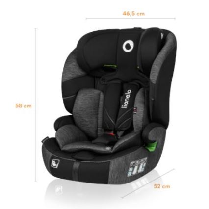 Lionelo - Autostoel LEVI ONE i-Size 76-150 cm zwart/grijs