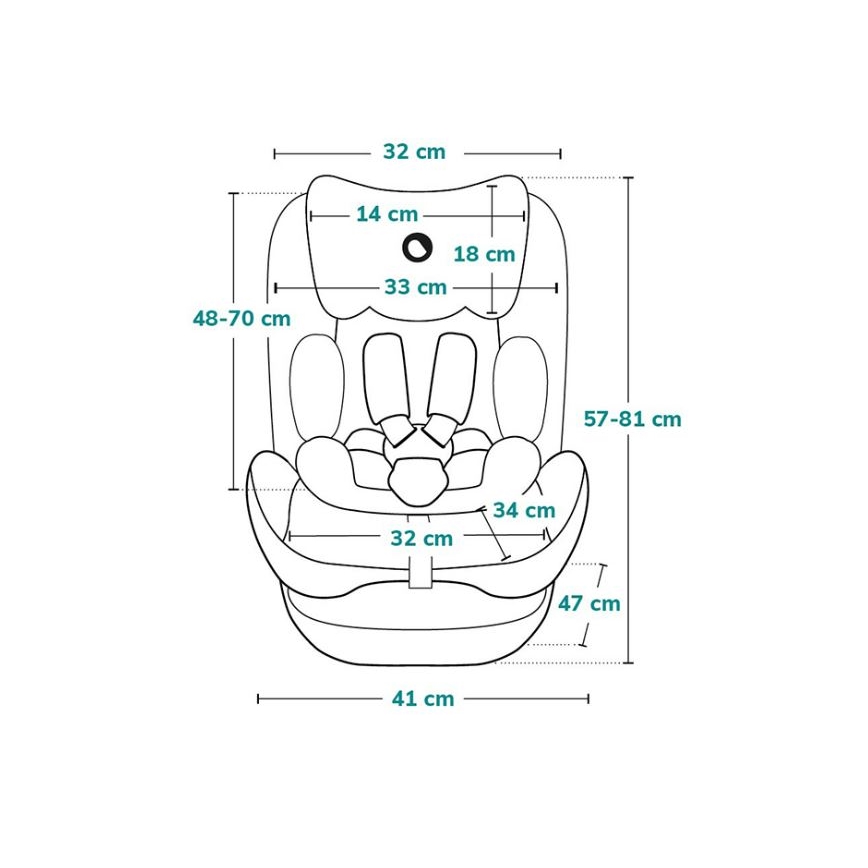 Lionelo - Autostoel NEAL i-Size 100-150 cm groen-turkoois