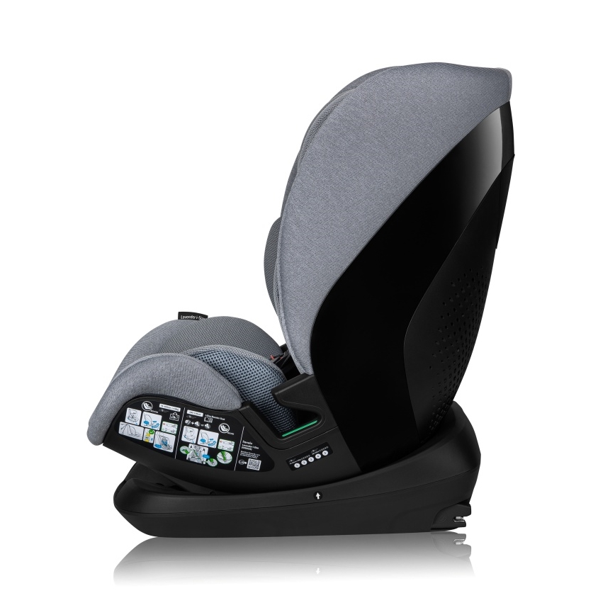 Lionelo - Autostoeltje met draaibare basis LAVENDER i-Size 76-150 cm Grey Stone