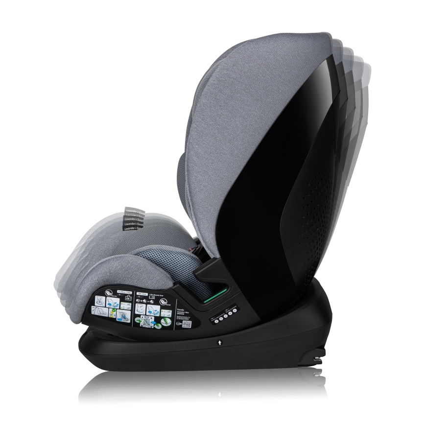 Lionelo - Autostoeltje met draaibare basis LAVENDER i-Size 76-150 cm Grey Stone