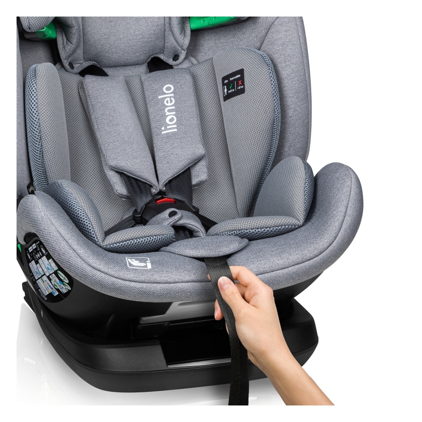 Lionelo - Autostoeltje met draaibare basis LAVENDER i-Size 76-150 cm Grey Stone