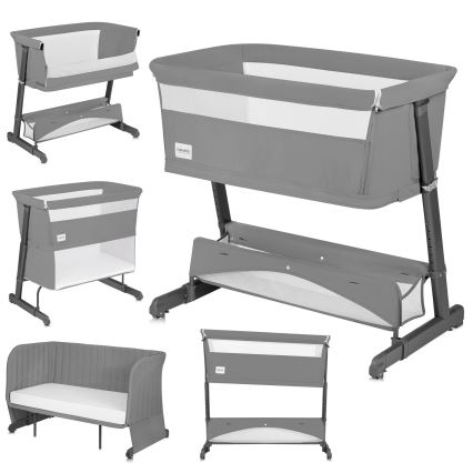 Lionelo - Babybedje 5-in-1 THOMI PLUS Grijs Beton