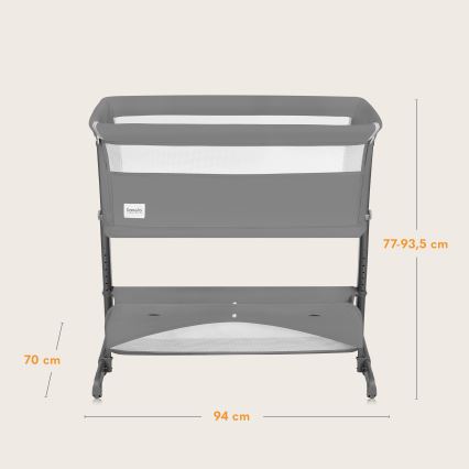 Lionelo - Babybedje 5-in-1 THOMI PLUS Grijs Beton