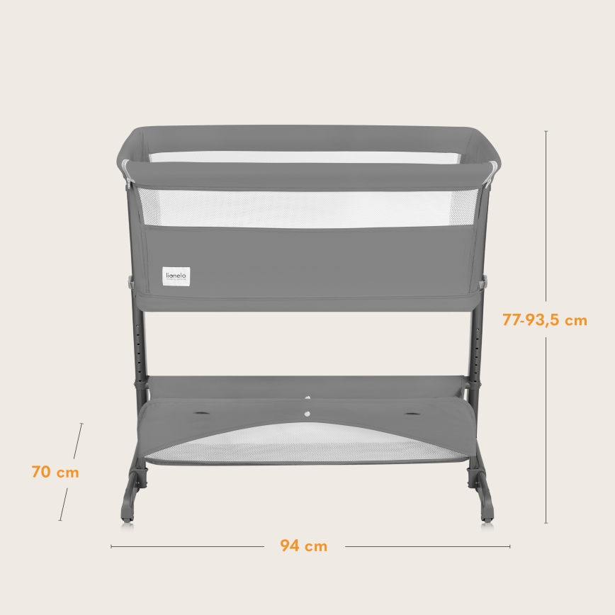 Lionelo - Babybedje 5-in-1 THOMI PLUS Grijs Beton